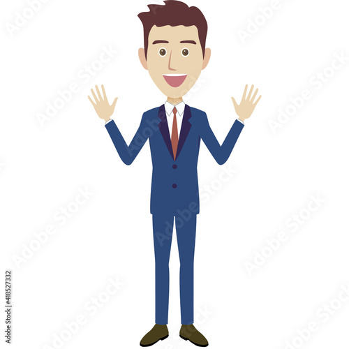 A illustration of a businessman wearing suits