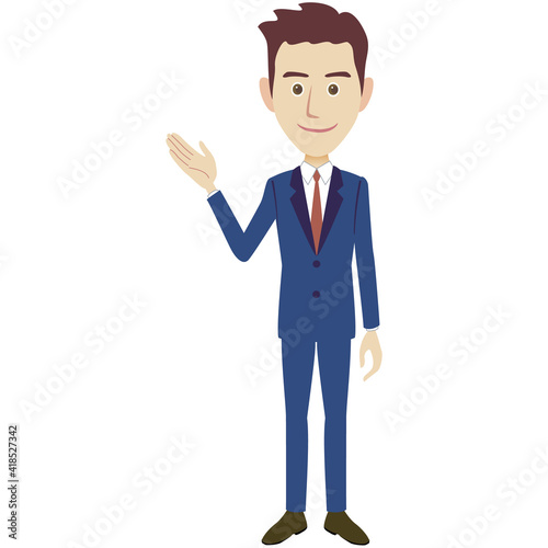 A illustration of a businessman wearing suits