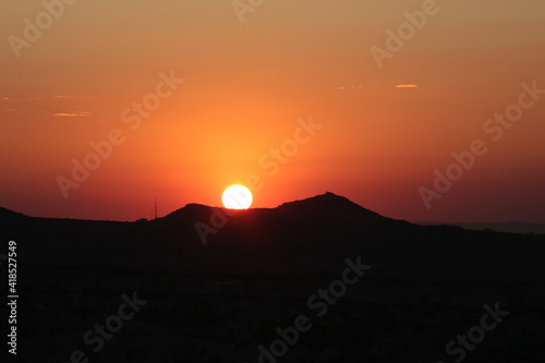 silhouette of mountain at sunset in cappadocia