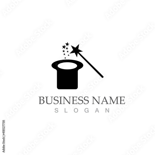 wand magic hat icon vector