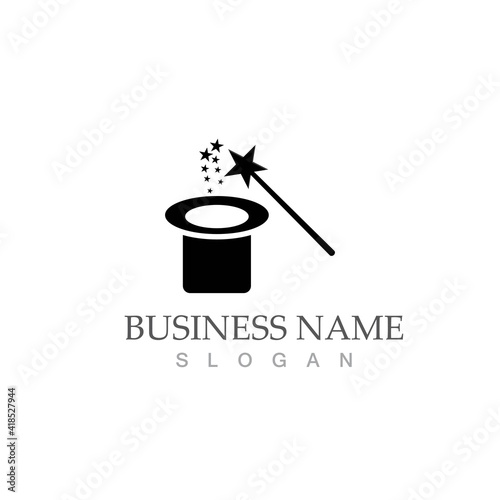 wand magic hat icon vector