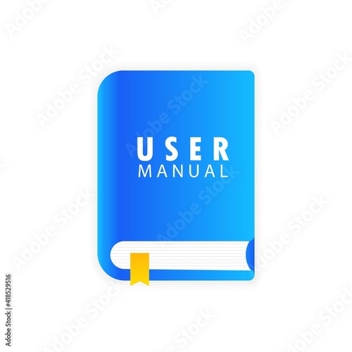 User manusl banner. Document specification requirements, Instructions for use concept. Expertise guidance information, instructions online, manager software user manual. How to use. Vector EPS 10