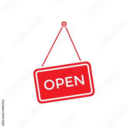 Tableau sur toile Open Tag Icon Vector in Flat Style Isolated on White Background