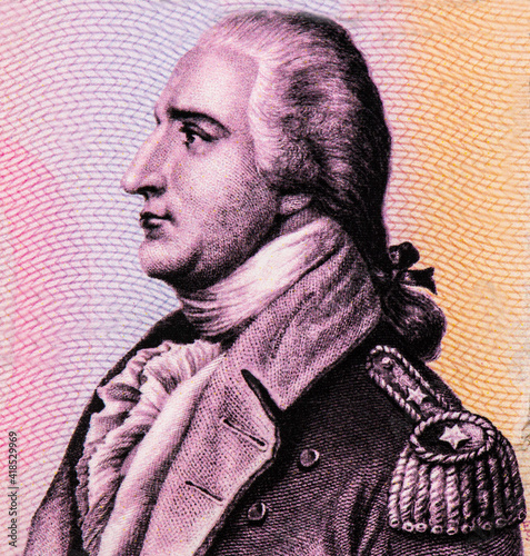 Benedict Arnold Portrait from USA 50 dollars, Private Issue Polymer 2019 Banknotes.