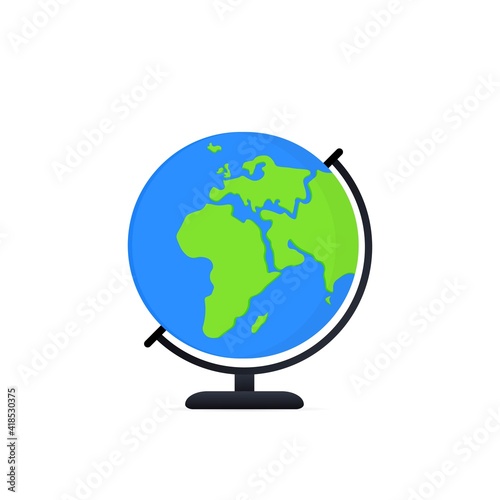 Planet map globe icon. Earth symbols, world globus pictograms, traveler wide geography symbol or eco space explore icon. Vector on isolated white background. EPS 10