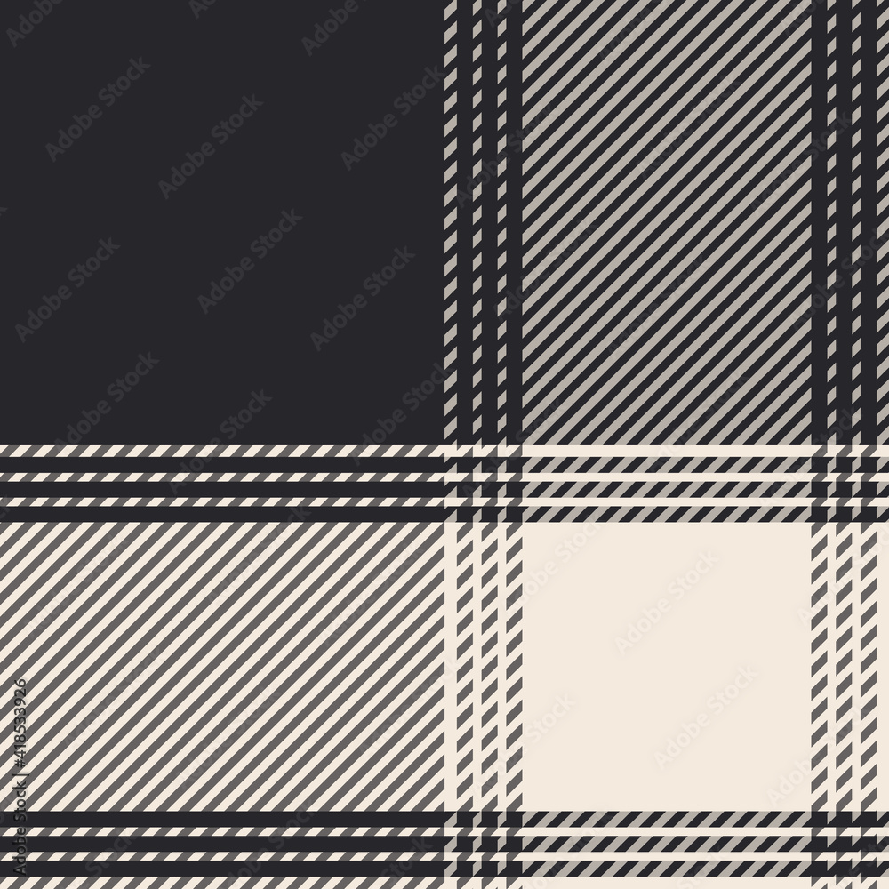 Plaid pattern seamless vector illustration. Black and ivory check plaid for fashion textile design. Plaid pattern seamless vector illustration. Black and ivory check plaid for fashion textile design.