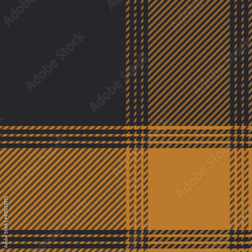 Plaid pattern seamless vector illustration. Black and yellow check plaid for fashion textile design.