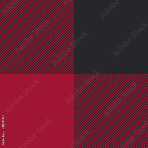 Buffalo Plaid pattern seamless vector illustration. Black and red check plaid for fashion textile design.