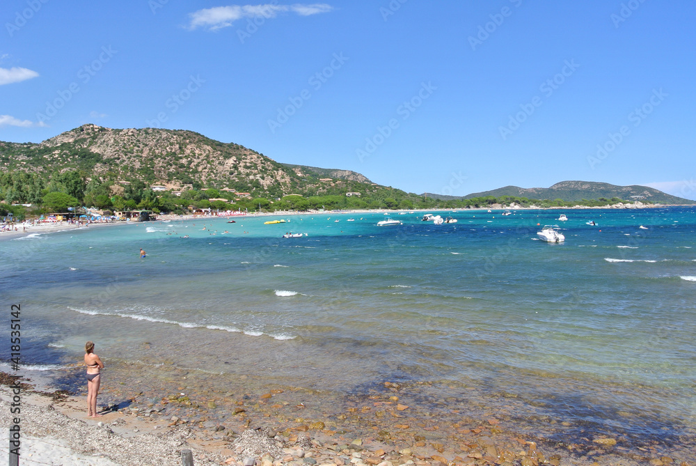 Obraz premium Corsica, Boat, Sea, Blue, Vacation, White, 