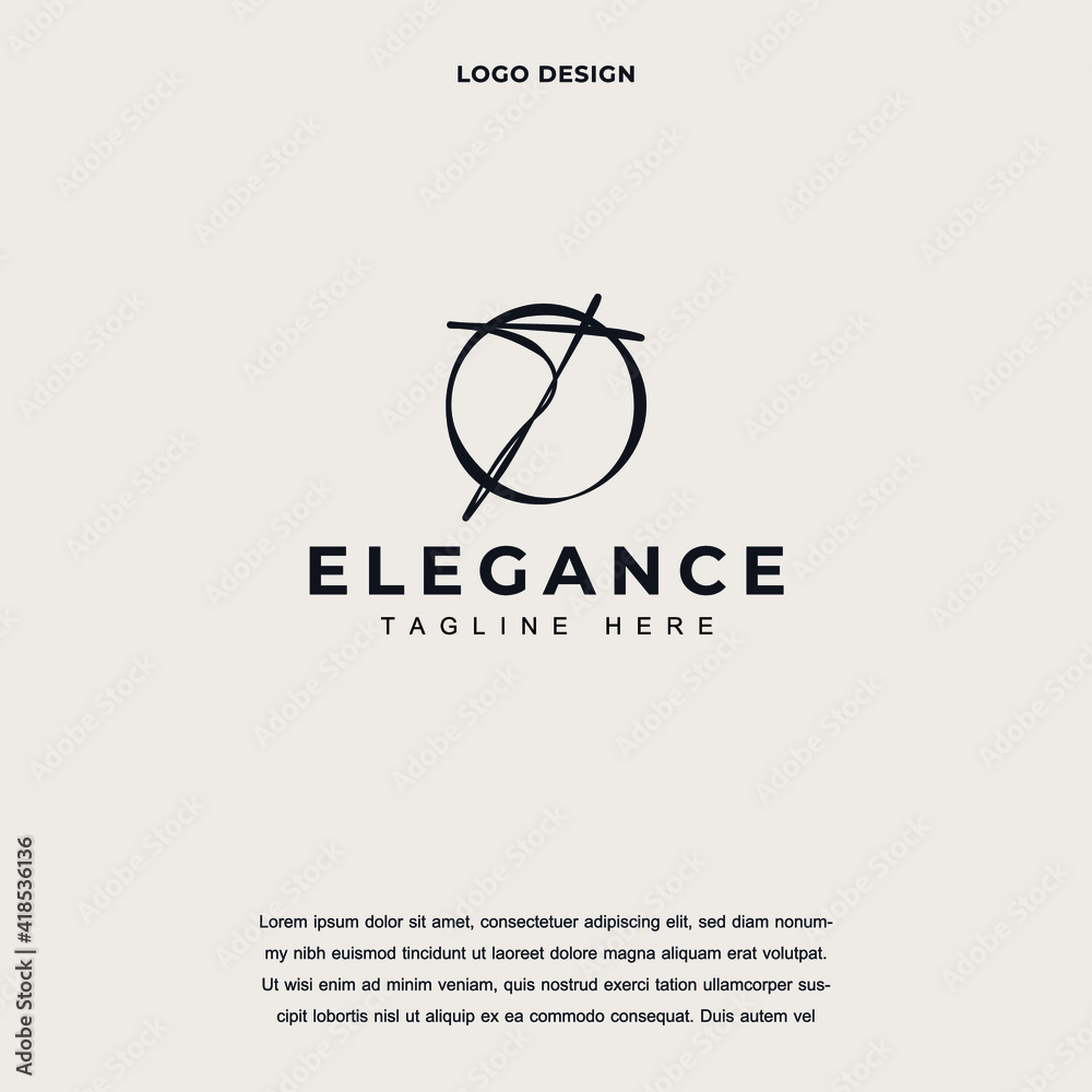 Abstract circle elegance line icon logo design vector illustration, circle elegance line luxury company branding Creative logo design