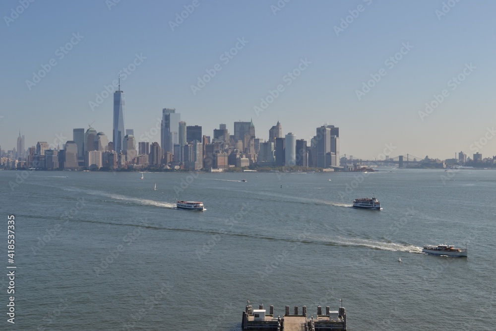 Manhattan Sky line from Liberty island
