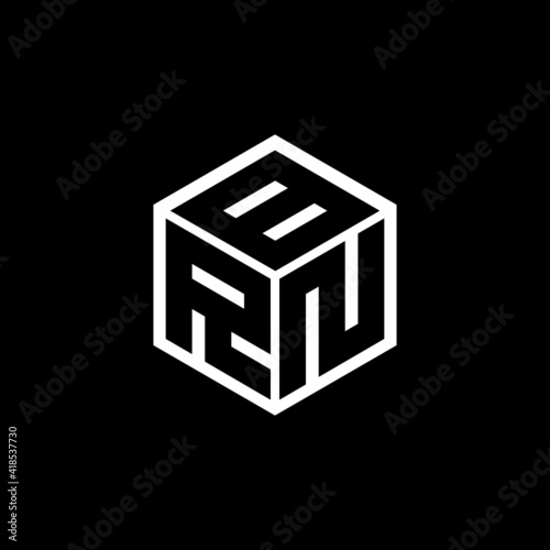 RNB letter logo design with black background in illustrator, cube logo, vector logo, modern alphabet font overlap style. calligraphy designs for logo, Poster, Invitation, etc.
