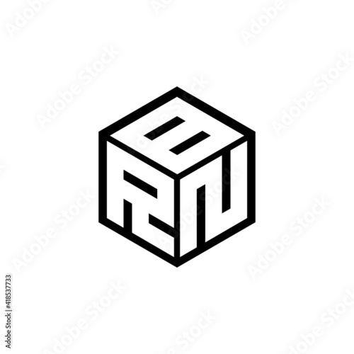 RNB letter logo design with white background in illustrator, cube logo, vector logo, modern alphabet font overlap style. calligraphy designs for logo, Poster, Invitation, etc.
