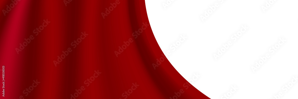 Background from red wavy fabric 