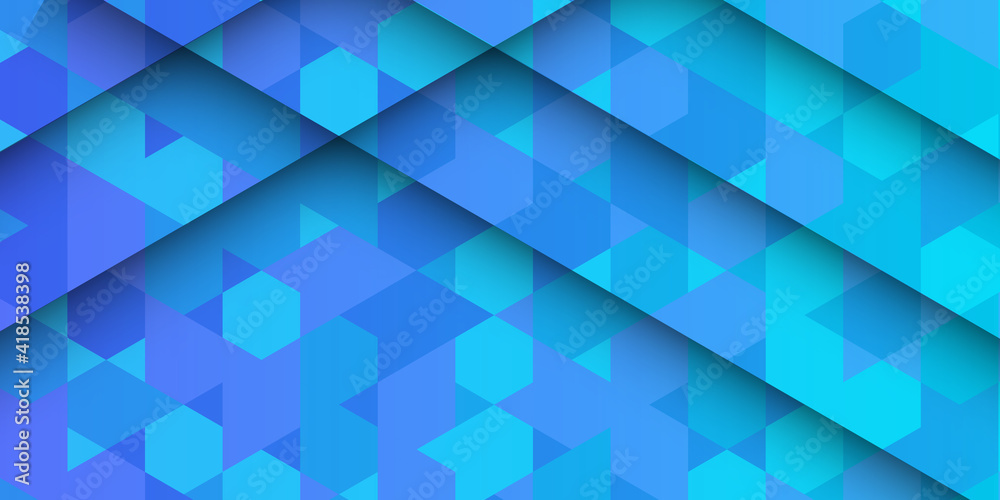 Obraz premium Abstract dark blue background with geometric hexagon pattern. Modern vector design template.