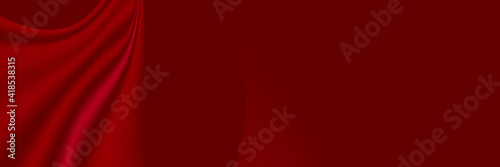 Abstract vector purple wave silk or satin fabric on red background for grand opening ceremony or other occasion 