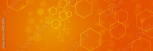 Colorful orange yellow geometric background. Fluid shapes composition. Creative design with color of curves in vector. 