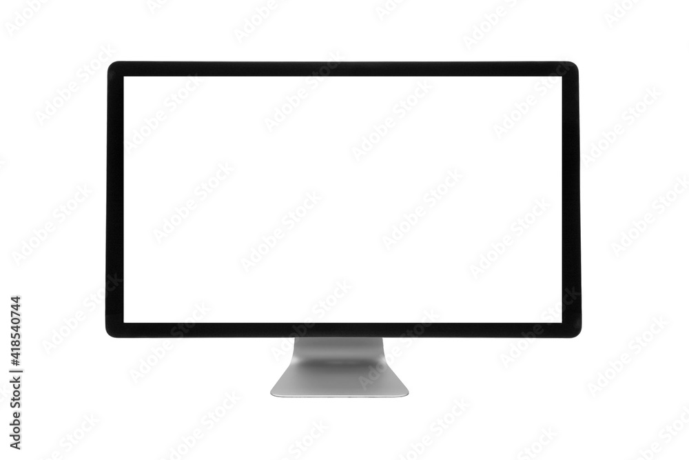computer with blank white screen isolated on withe background computer with blank white screen isolated on withe background