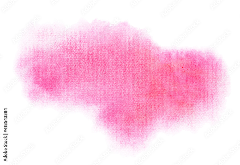 Watercolor Pink Smears Isolated On White Background