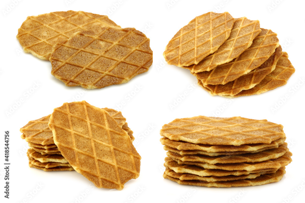 freshly baked Dutch waffles on a white background freshly baked Dutch waffles on a white background