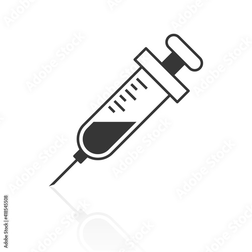 solid icons for Syringe and shadow,vector illustrations