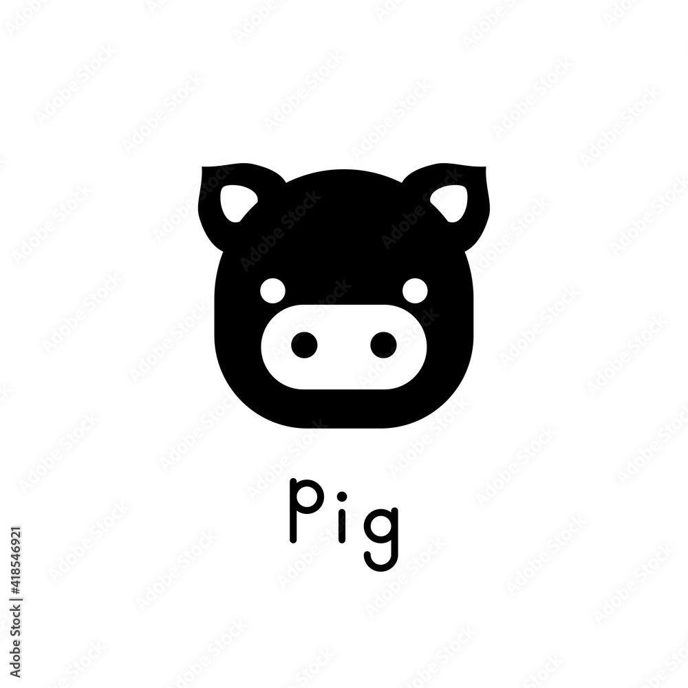 Cute pig face. Little pig in cartoon style. Vector illustration Cute pig face. Little pig in cartoon style. Vector illustration