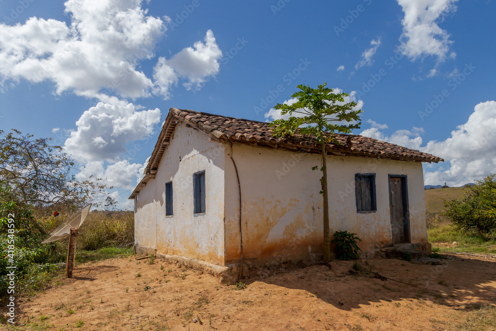 Casa de trabalhador rural em Guarani, estado de Minas Gerais, Brasil
