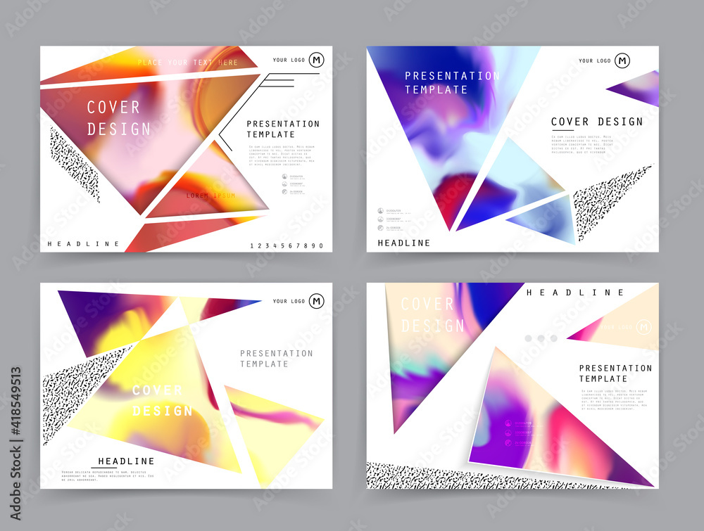 Fototapeta premium Artistic covers design. Creative colors backgrounds. Trendy futuristic design
