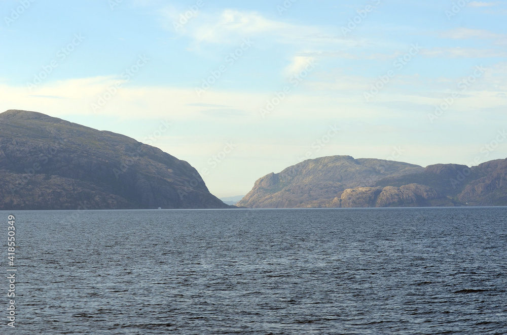 View from the board of Flam - Bergen ferry. Sognefjord, Norway, Scandinavia. Tourism and travel.