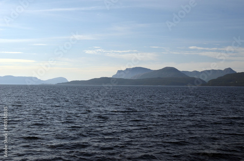 View from the board of Flam - Bergen ferry. Sognefjord, Norway, Scandinavia. Tourism and travel.