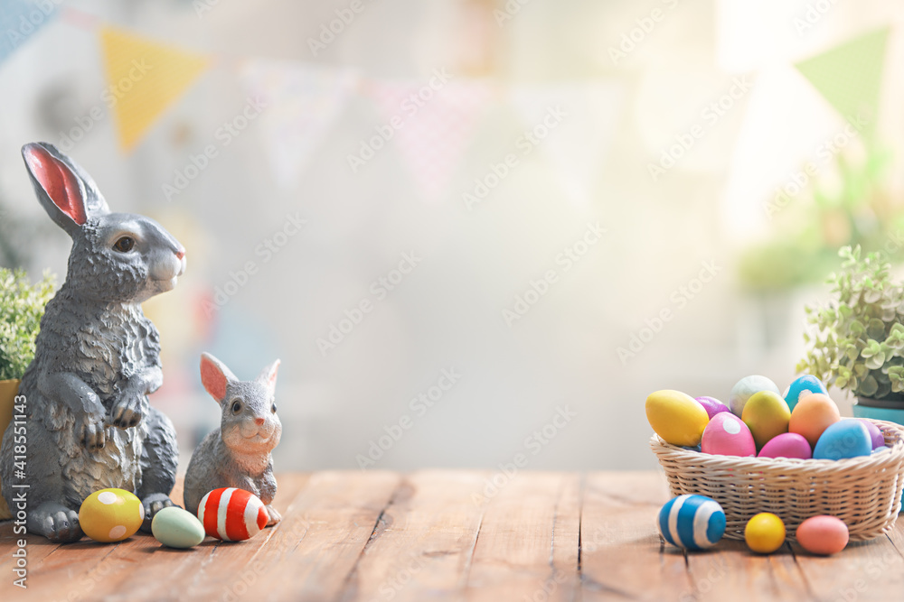 Background with Easter eggs - obrazy, fototapety, plakaty 