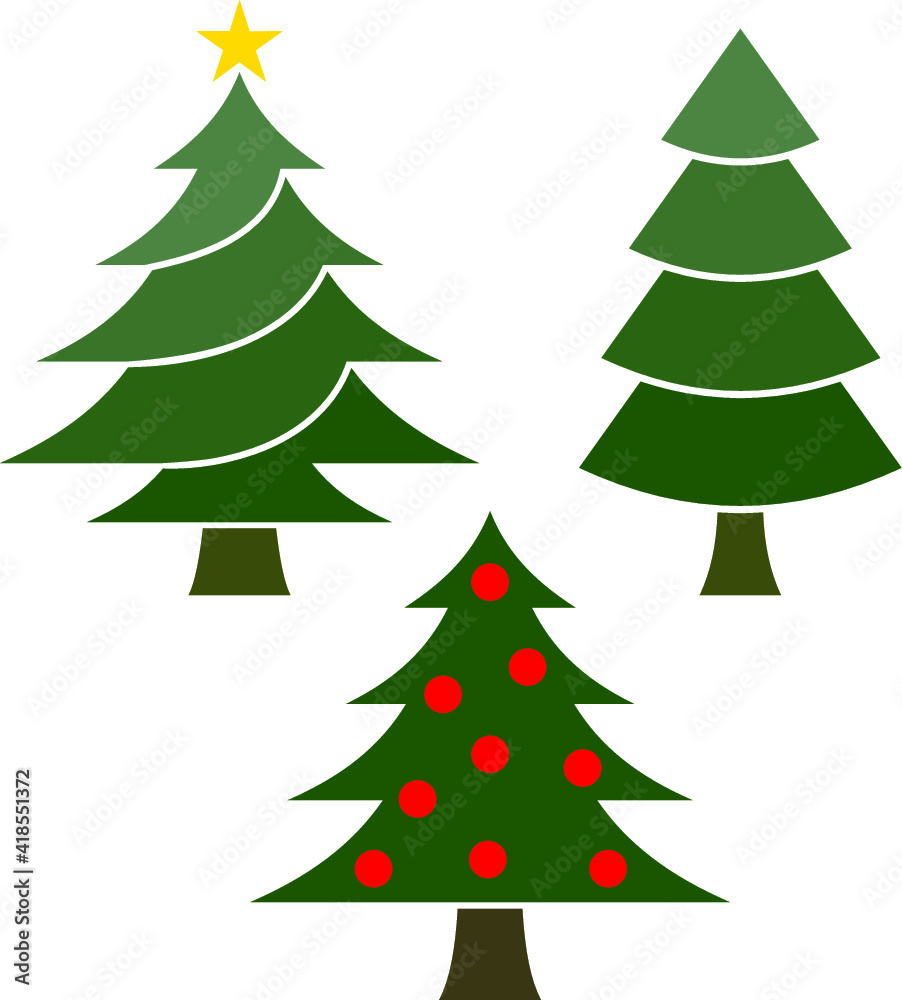 Vector illustration of the Christmas trees