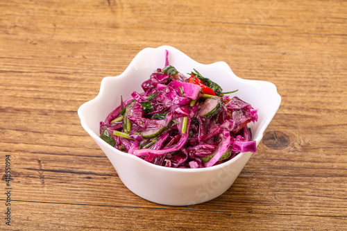 Pickled red cabbage with herbs