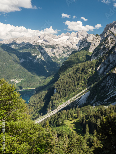 Scenery with Dachstein mountain at beautiful Gosausee, Salzkammergut, Austria