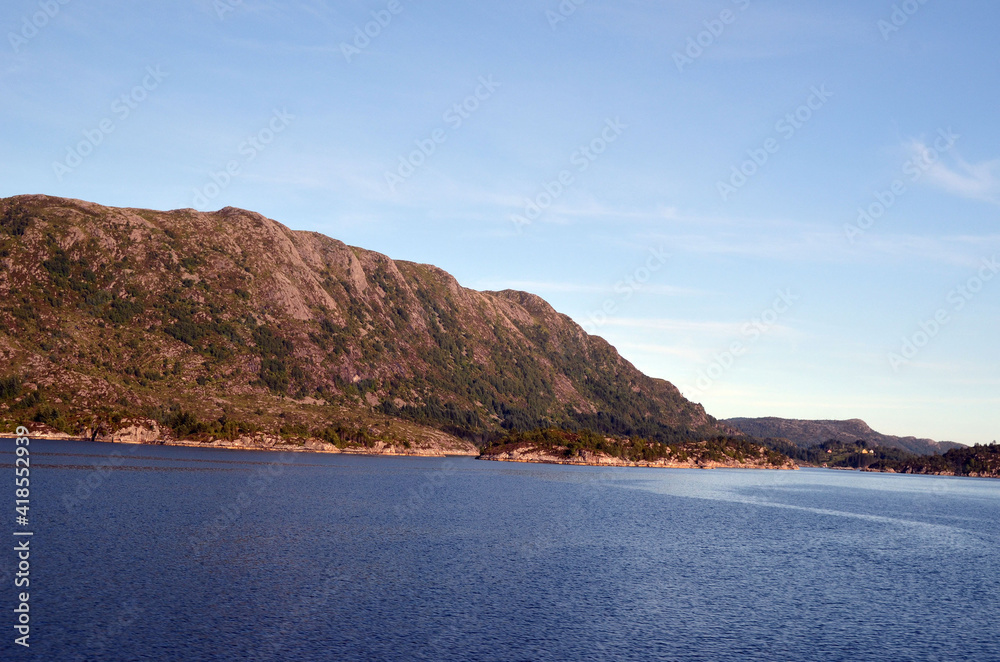 Fototapeta premium View from the board of Flam - Bergen ferry. Sognefjord, Norway, Scandinavia. Tourism and travel.