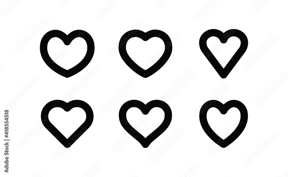 Heart linear icon. Valentine's day symbol. Hearts vector collection.