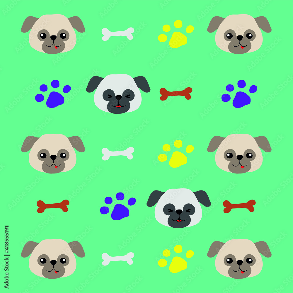 Obraz premium Funny pattern dog, happy puppy, cute, play, gift, social media