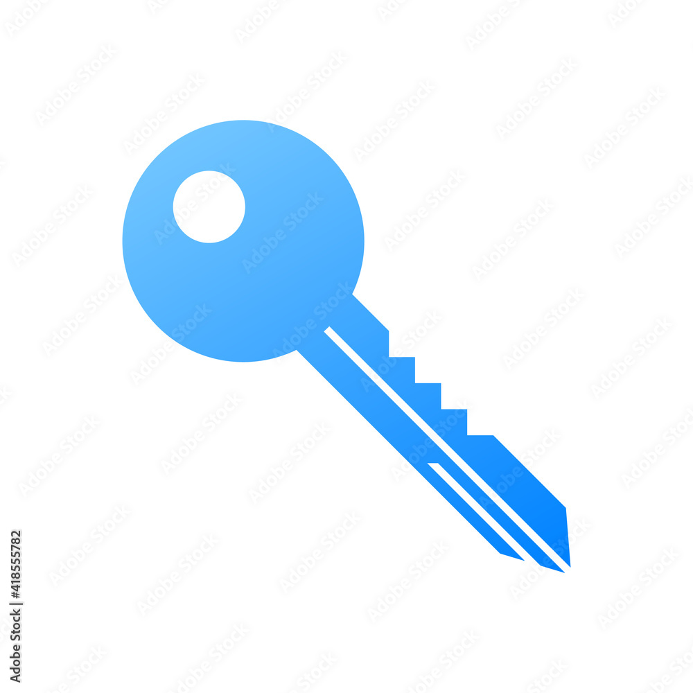 Key blue icon. Simple trendy key vector icon in flat style. Icon isolated. Vector illustration. Key blue icon. Simple trendy key vector icon in flat style. Icon isolated. Vector illustration.