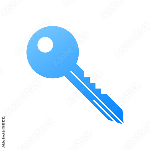 Key blue icon. Simple trendy key vector icon in flat style. Icon isolated. Vector illustration.