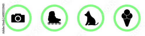 Approving icons. A set of stickers for a supermarket. Vector set of approving icons for shopping malls and stores. Vector illustration.