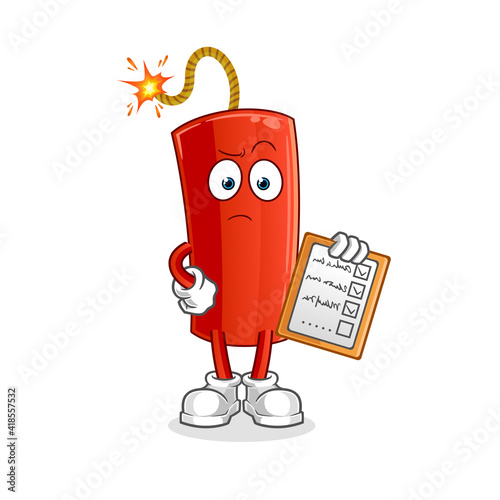 dynamite schedule list vector. cartoon character