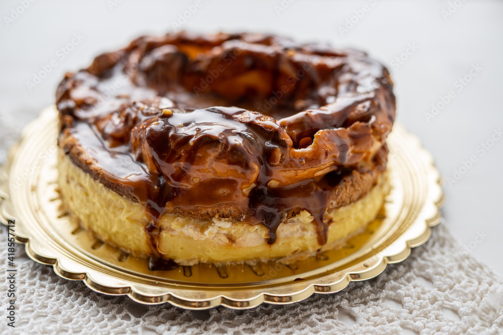 giant extra large chocolate caramel vanilla custard cream profiterole cake giant extra large chocolate caramel vanilla custard cream profiterole cake