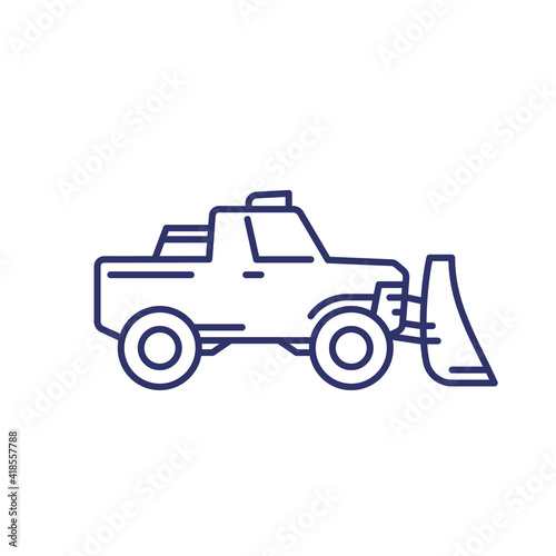 snowplow line icon with pickup truck