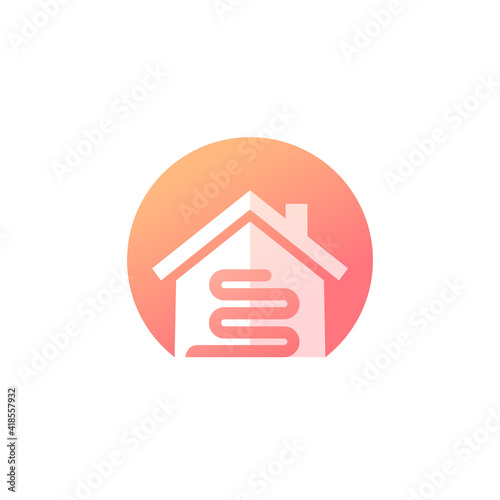 floor heating logo with a house
