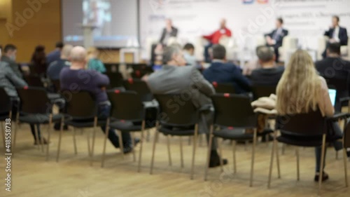 Wallpaper Mural Press conference on a business topic with the participation of unrecognizable Torontodigital.ca