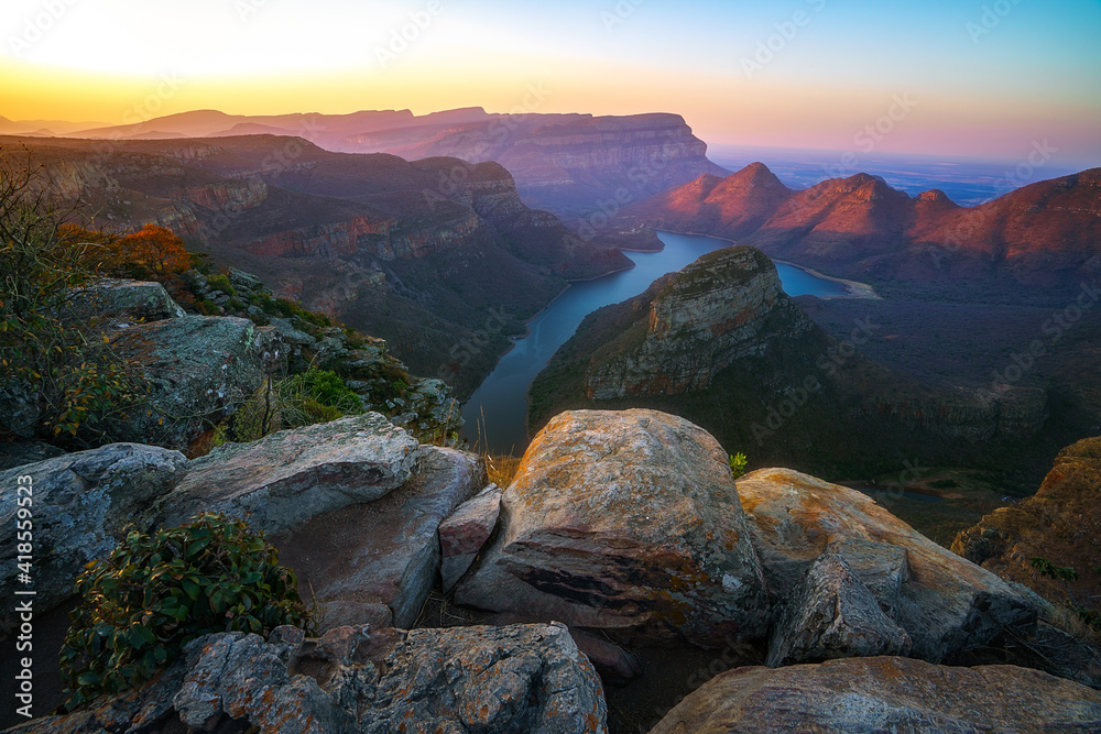 three rondavels and blyde river canyon at sunset, south africa 84