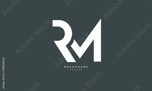 Alphabet letters Initials Monogram logo RM, MR, R and M