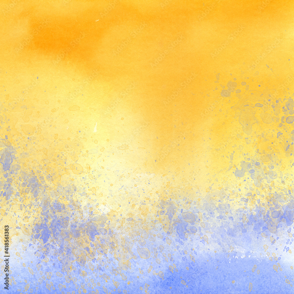 abstract yellow watercolor background and artistic blue splash effect like water abstract yellow watercolor background and artistic blue splash effect like water