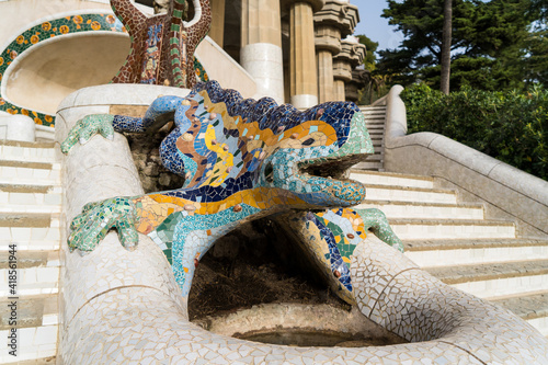 Park Guell dragon: UNESCO World Heritage