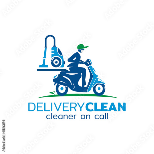 Graphic of delivery cleaning service logo